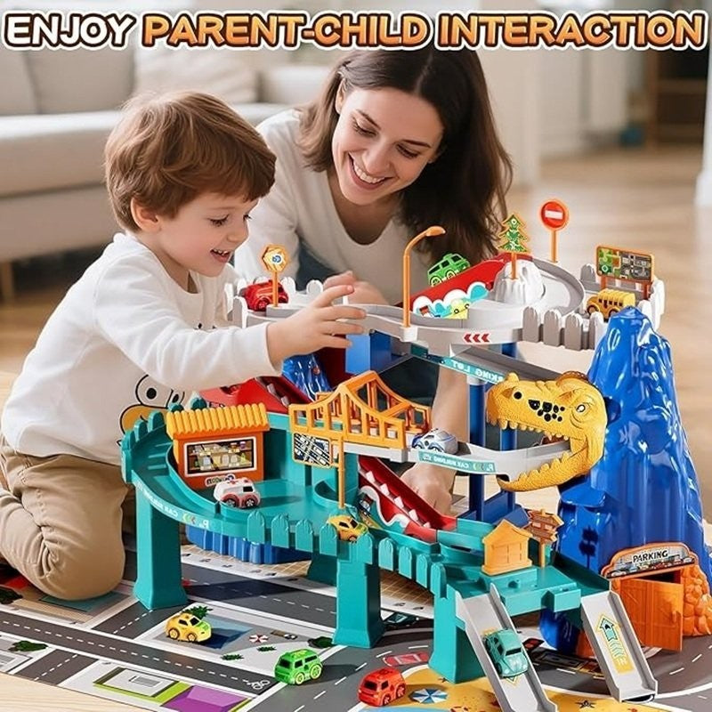 Electric Dinosaur Mountain Track Car with Multi-Floors, Various PCS - Safe for Ages 3+