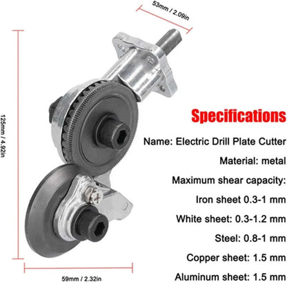 Electric Drill Refitting Plate Shears with Precision Metal Cutting and Multi-Material Cutting Capability