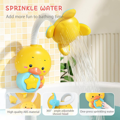 Electric Duck Bath Toy Water Pump with Hand Shower Spray, Strong Suction Cups, Safe for Ages 1+