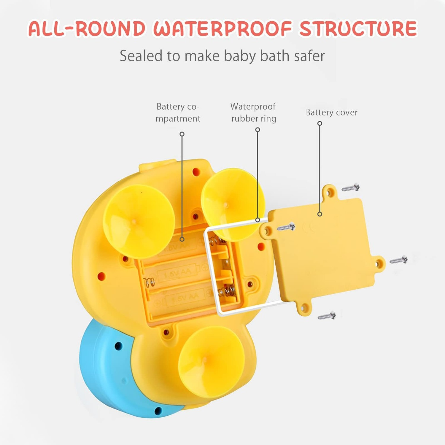 Electric Duck Bath Toy Water Pump with Hand Shower Spray, Strong Suction Cups, Safe for Ages 1+