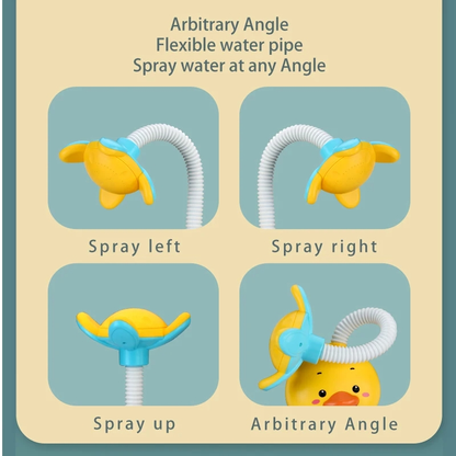 Electric Duck Bath Toy Water Pump with Hand Shower Spray, Strong Suction Cups, Safe for Ages 1+