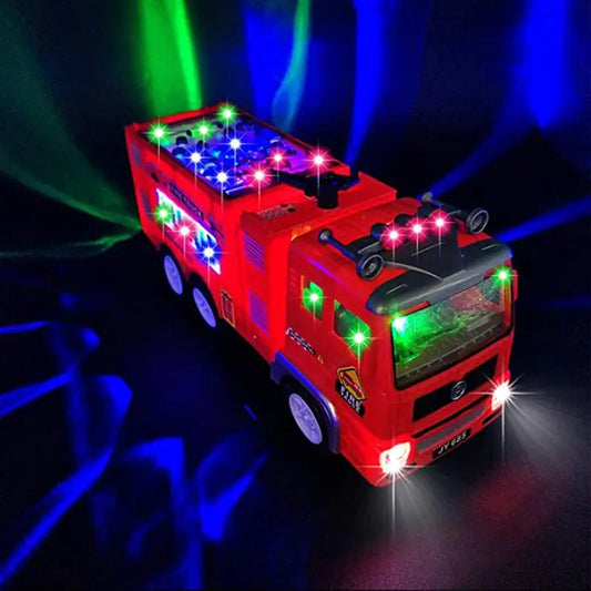 Electric Fire Engine Toy With Lights For Children, Real Siren Sounds, Safe ABS Material, Suitable for Kids 3+