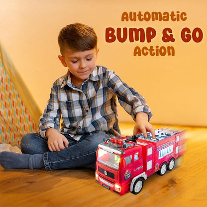 Electric Fire Engine Toy With Lights For Children, Real Siren Sounds, Safe ABS Material, Suitable for Kids 3+