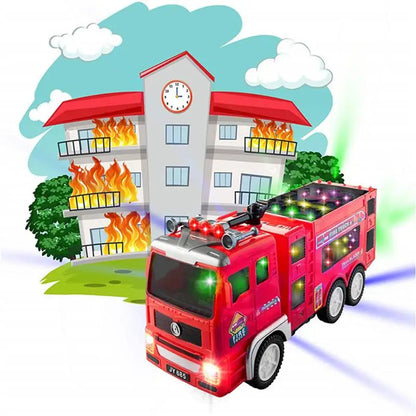 Electric Fire Engine Toy With Lights For Children, Real Siren Sounds, Safe ABS Material, Suitable for Kids 3+