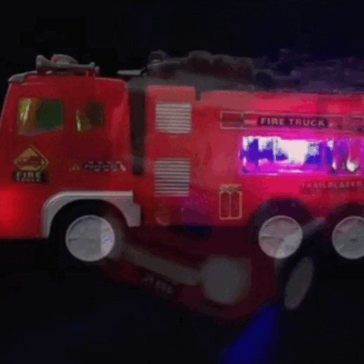 Electric Fire Engine Toy With Lights For Children, Real Siren Sounds, Safe ABS Material, Suitable for Kids 3+