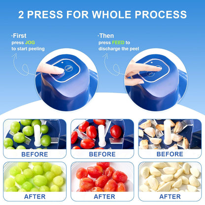 Electric Fruit and Vegetable Peeler with One-Touch Automatic Peeling and 5-Blade Stainless Steel Clamshell Design