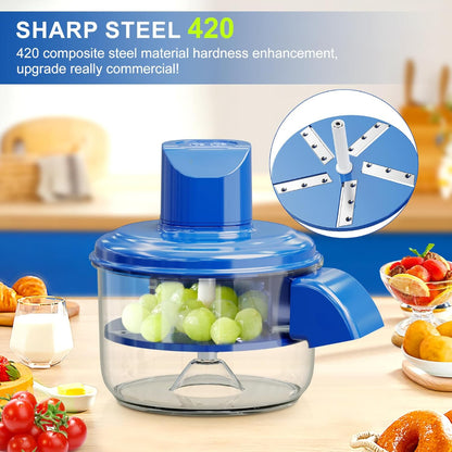 Electric Fruit and Vegetable Peeler with One-Touch Automatic Peeling and 5-Blade Stainless Steel Clamshell Design