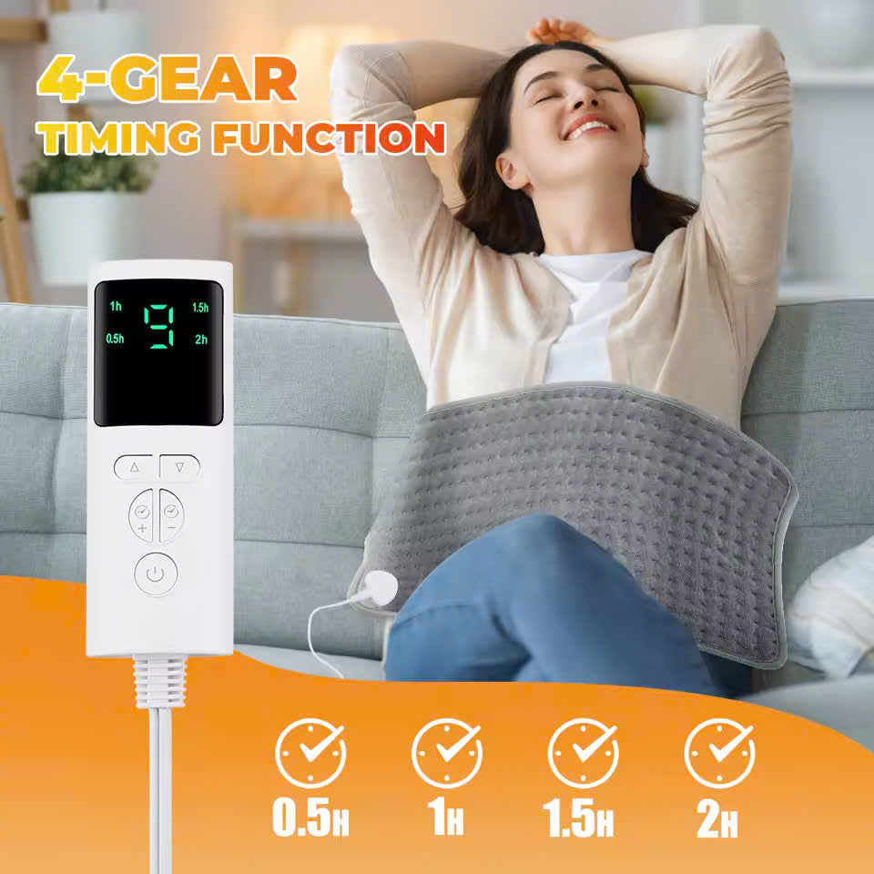 Electric Heating Pad with Controller, Safe Materials, Easy-to-Clean Design and Foldable Portability