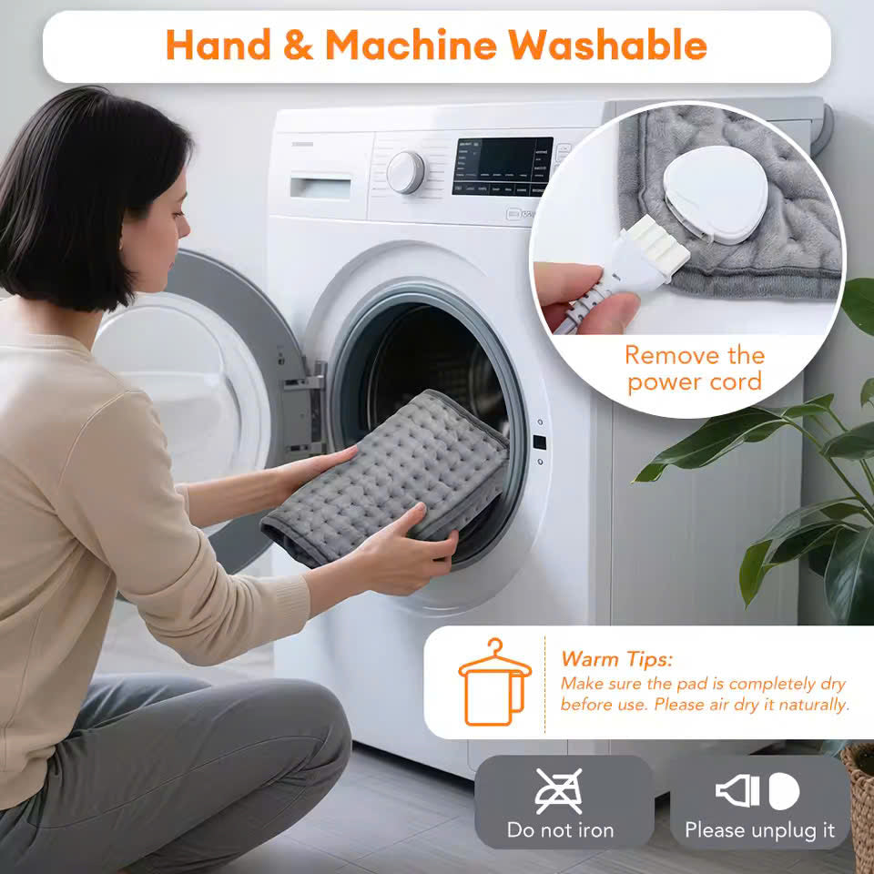 Electric Heating Pad with Controller, Safe Materials, Easy-to-Clean Design and Foldable Portability