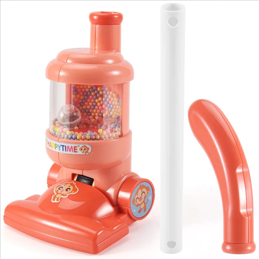 Electric Mini Vacuum Cleaner Toy with Flashing Lights, 90° Folding, Rotating Beads While Pushing, Safe for Ages 3+