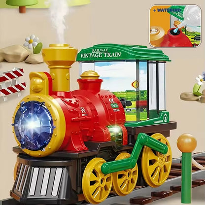Electric Spray Steam Train Toy with Realistic Steam Release, LED Lights, Sturdy ABS - Safe for Ages 4+