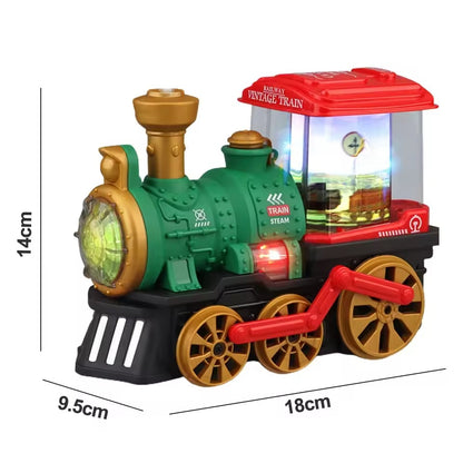 Electric Spray Steam Train Toy with Realistic Steam Release, LED Lights, Sturdy ABS - Safe for Ages 4+