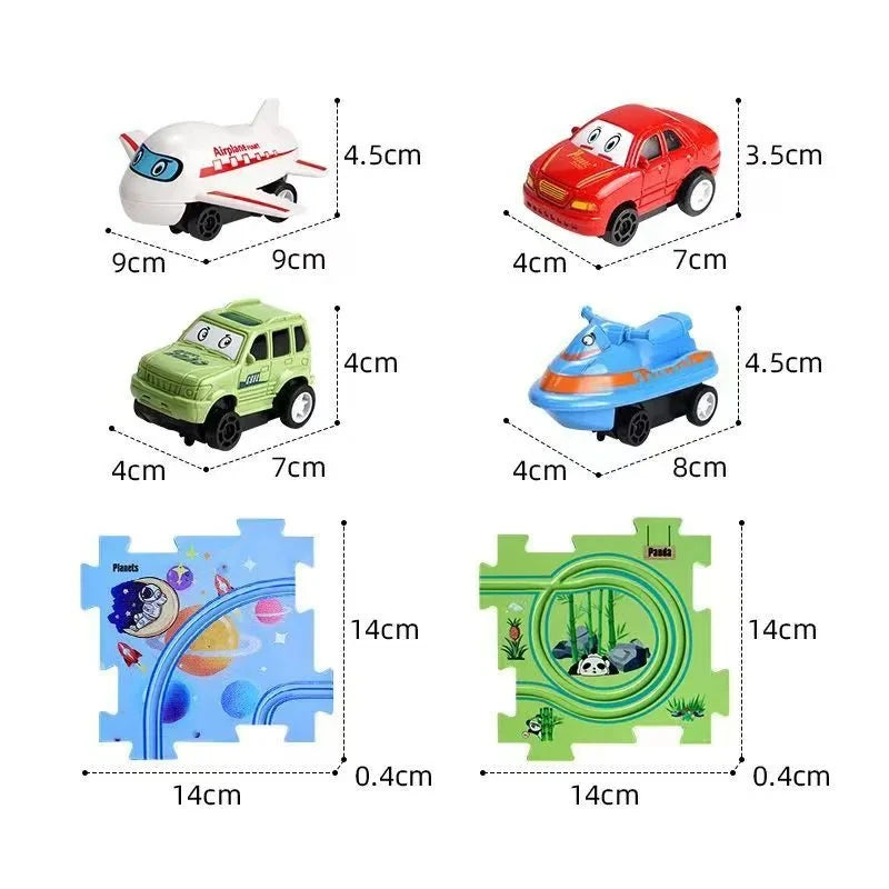 Electric Track Car Puzzle Toy with Creative Assembly, Made of Safe Plastic, Safe for Ages 3+