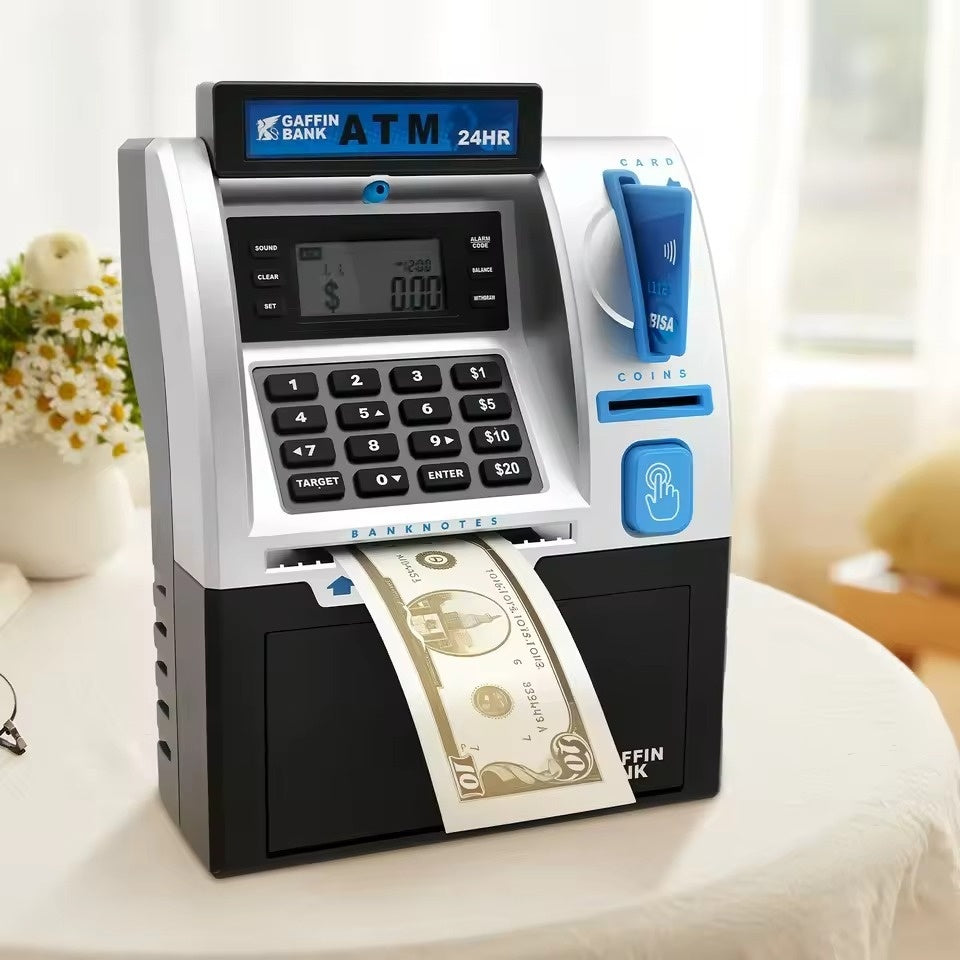 Electronic ATM Piggy Bank with Password Protection, Card Swipe Feature and Interactive Sounds
