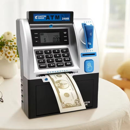 Electronic ATM Piggy Bank with Password Protection, Card Swipe Feature and Interactive Sounds