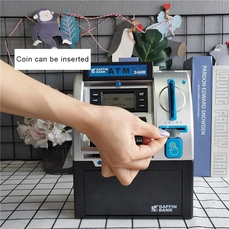 Electronic ATM Piggy Bank with Password Protection, Card Swipe Feature and Interactive Sounds