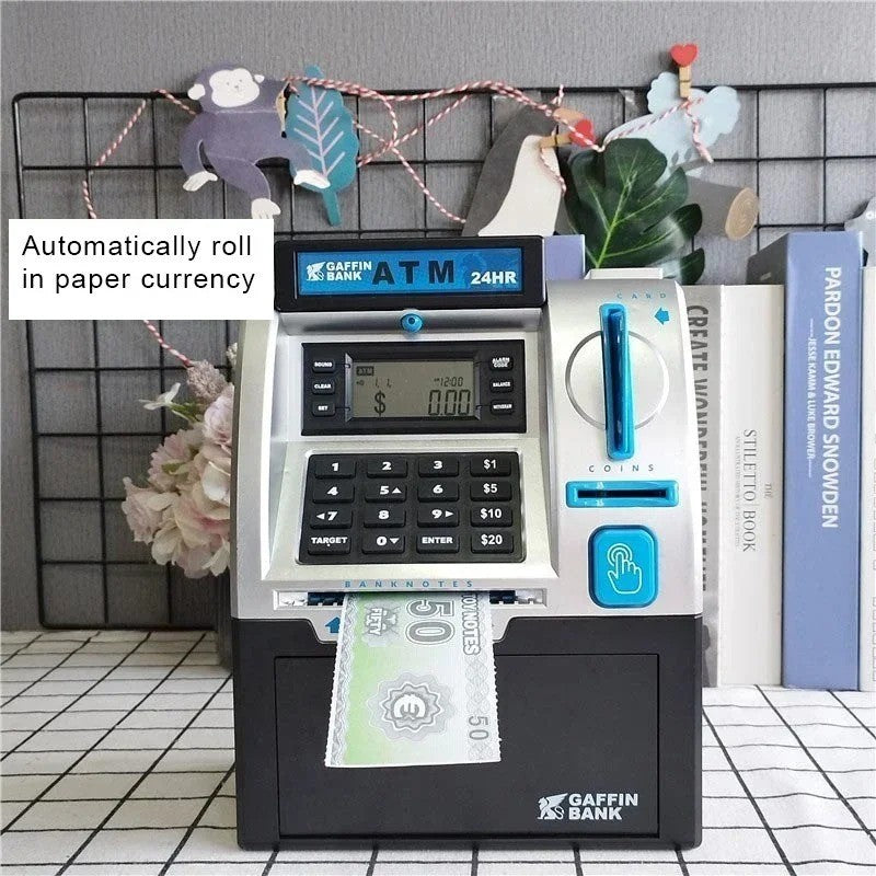 Electronic ATM Piggy Bank with Password Protection, Card Swipe Feature and Interactive Sounds