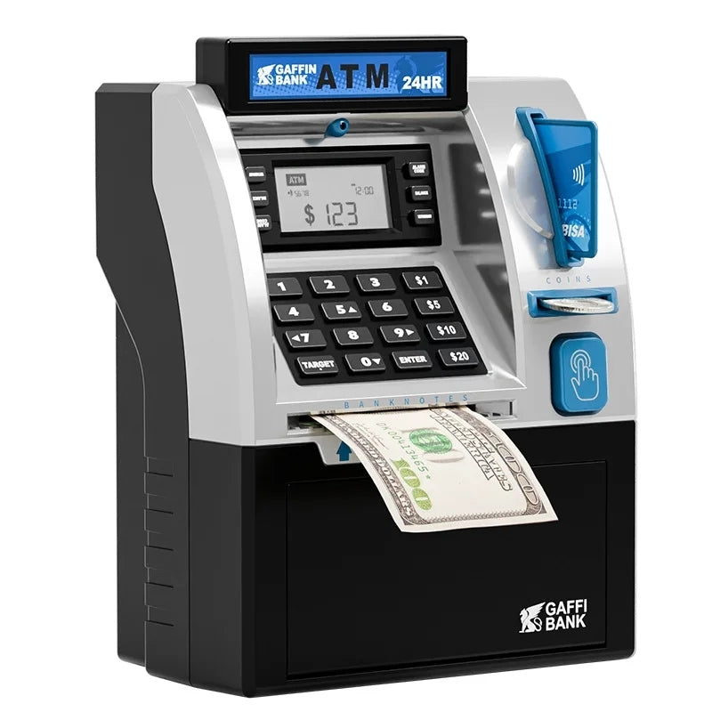 Electronic ATM Piggy Bank with Password Protection, Card Swipe Feature and Interactive Sounds