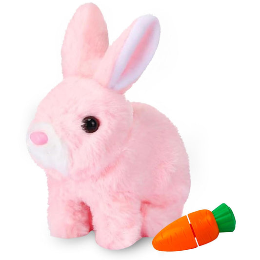 Electronic Hopping Bunny Toy with Dynamic Parts, Cotton Skin, Thrilling Sound - Safe for All Ages