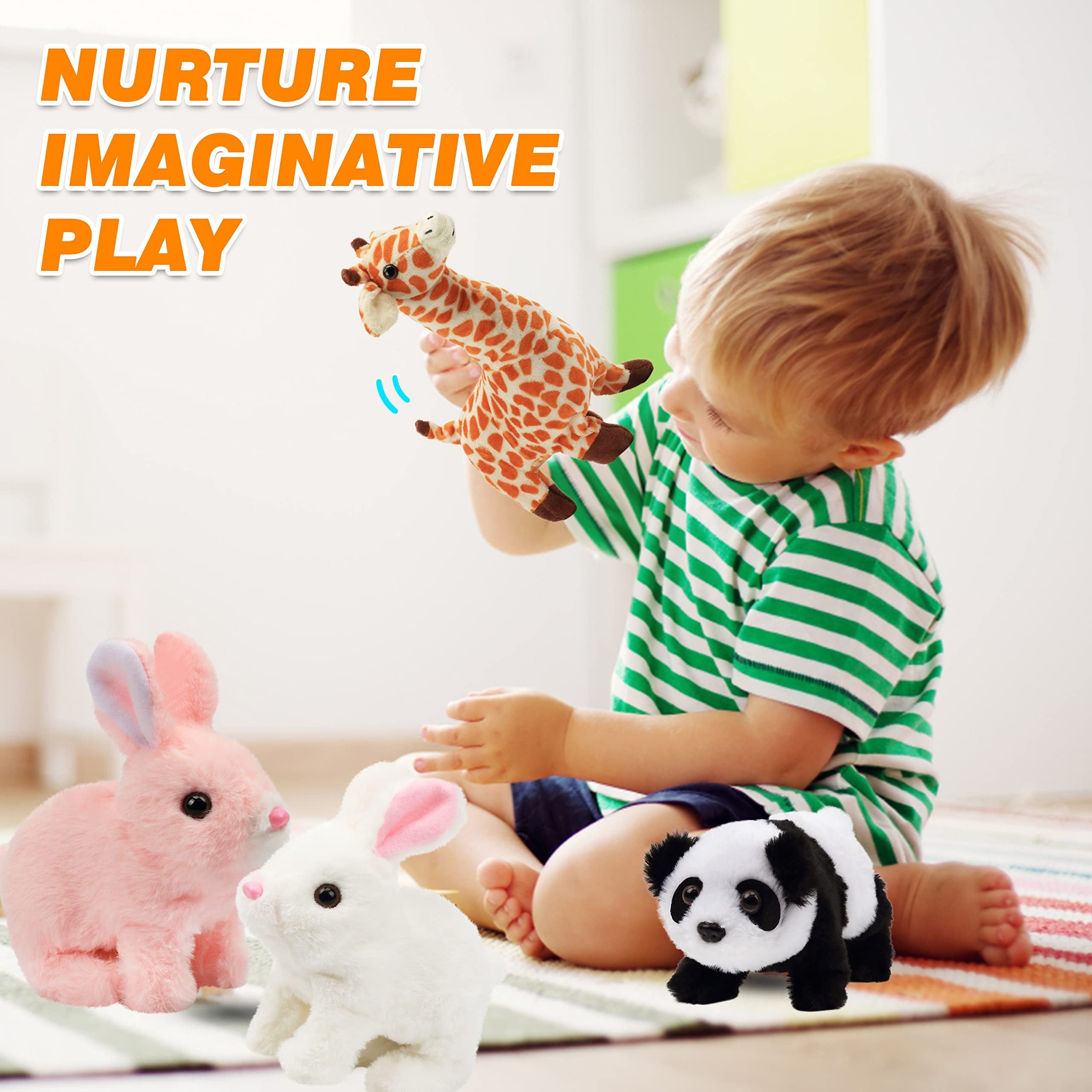 Electronic Hopping Bunny Toy with Dynamic Parts, Cotton Skin, Thrilling Sound - Safe for All Ages