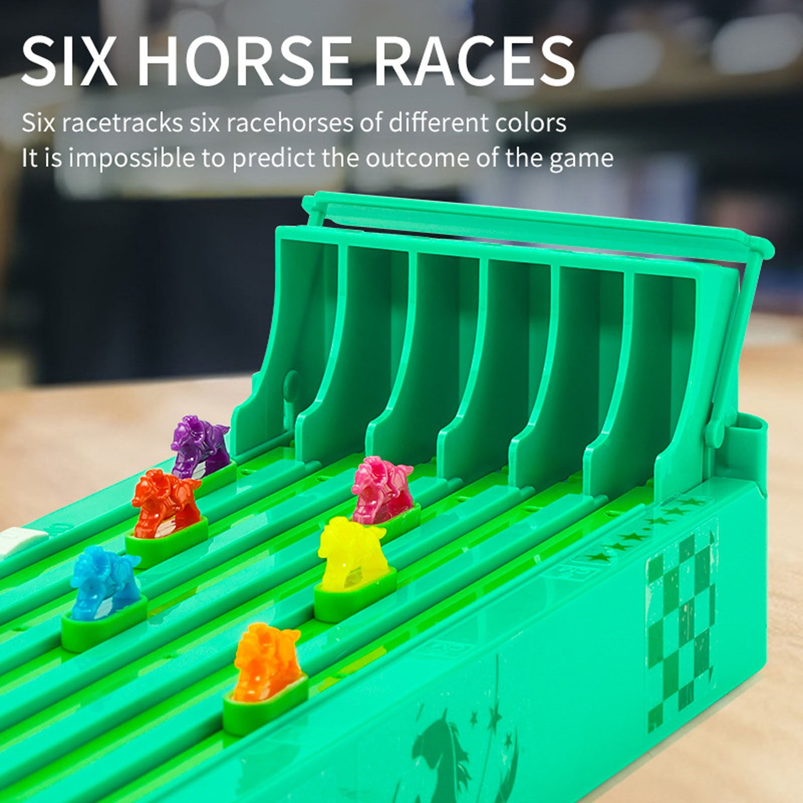 Electronic Horse Race Board Game with 6 Horses, Battery Powered Machine, Safe for Ages 3+