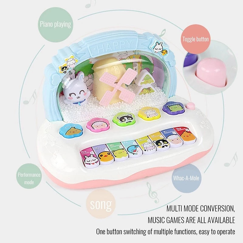 Electronic Piano Toy with Colorful Lights, Adorable Design and Music Skill Development, Safe for Ages 3+