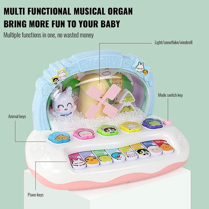 Electronic Piano Toy with Colorful Lights, Adorable Design and Music Skill Development, Safe for Ages 3+