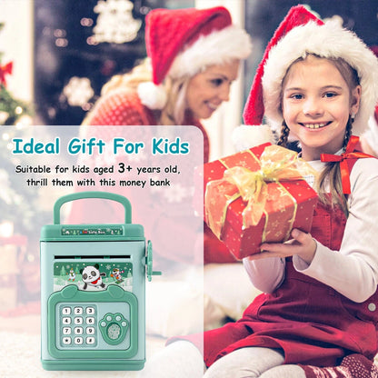 Electronic Piggy Bank toy with Fingerprint, Password and Voice Guidance, Safe for Ages 3+