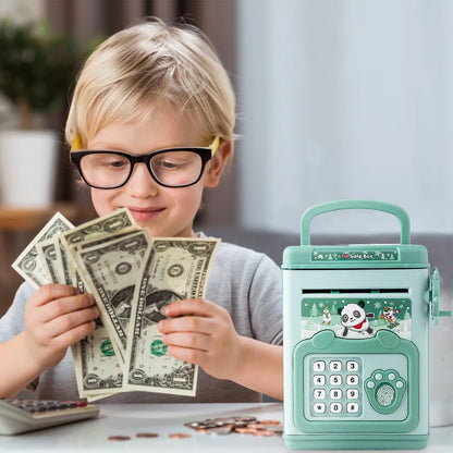 Electronic Piggy Bank toy with Fingerprint, Password and Voice Guidance, Safe for Ages 3+