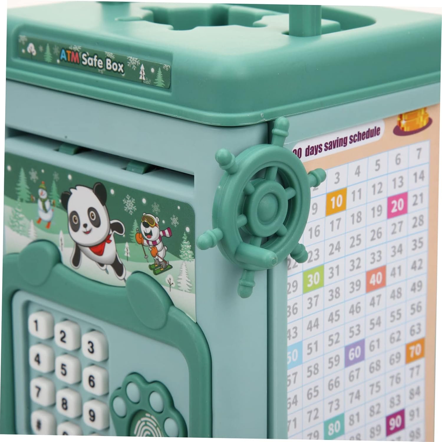Electronic Piggy Bank toy with Fingerprint, Password and Voice Guidance, Safe for Ages 3+