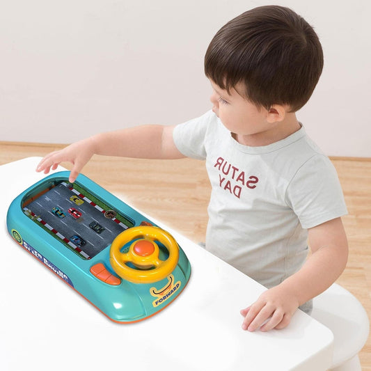 Electronic Racing Car with Steering Wheel Control and Realistic Sounds, Safe for Ages 3+
