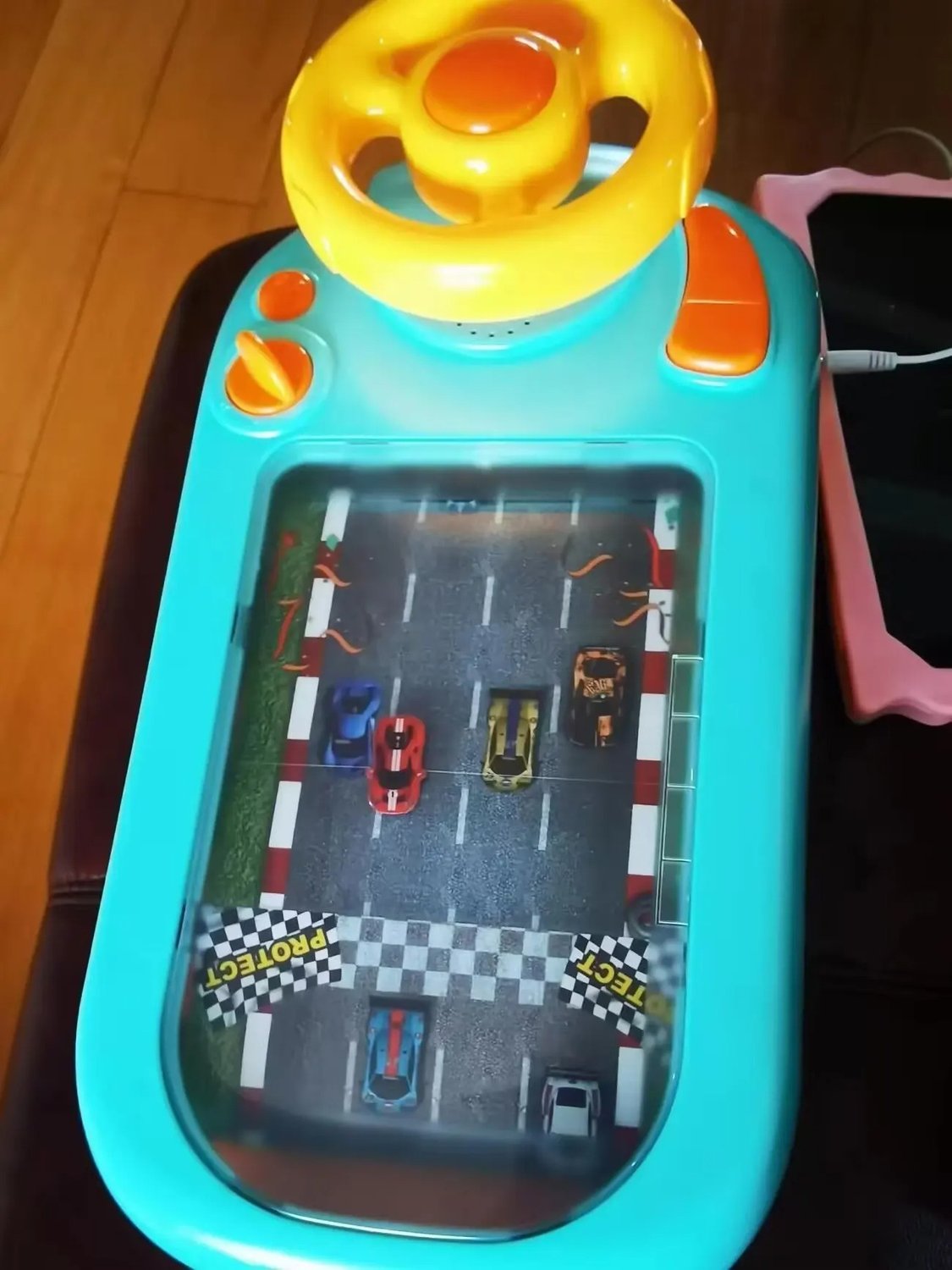 Electronic Racing Car with Steering Wheel Control and Realistic Sounds, Safe for Ages 3+