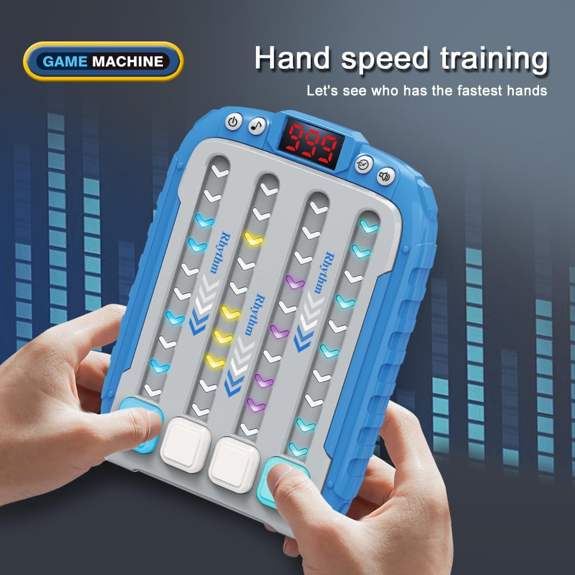 Electronic Rhythm Game Console with Music and Lights, Handheld Puzzle Toy, Safe for Ages 3+