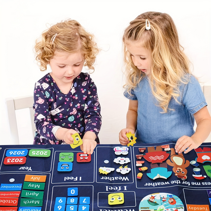Engaging Felt Calendar for Young Children, Days of the Week Chart Learning, Safe for Ages 3+