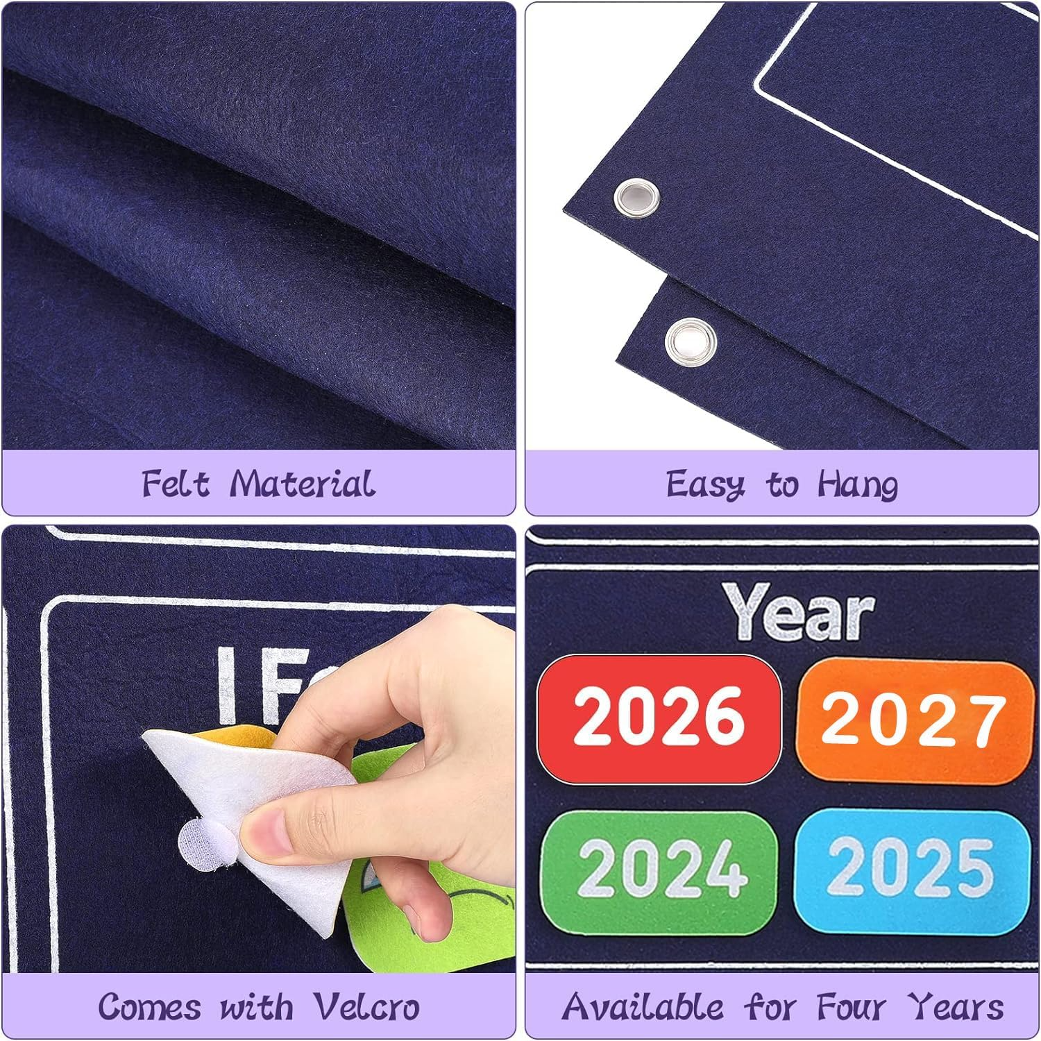 Engaging Felt Calendar for Young Children, Days of the Week Chart Learning, Safe for Ages 3+