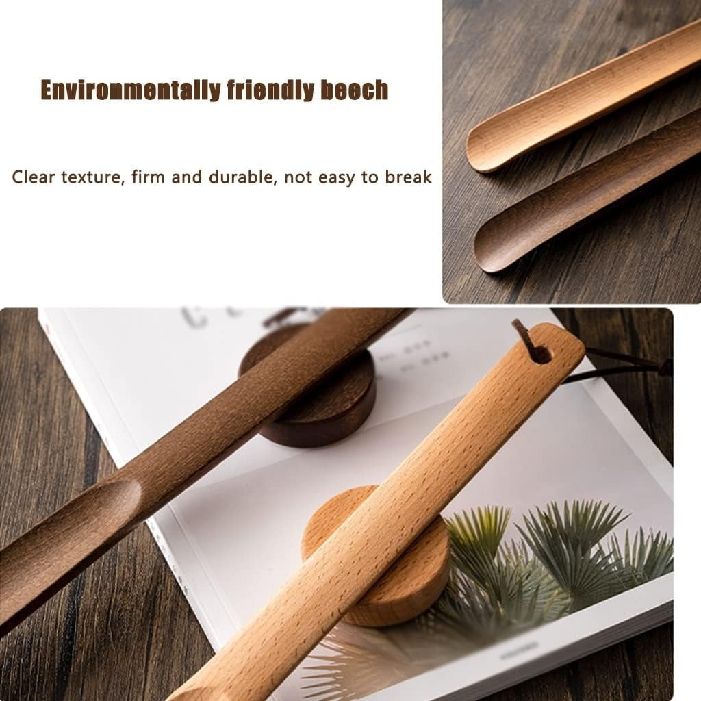 ErgoGrip Extra-Long Shoe Horn With Heel Shaper, Magnetic Wall Mount, Hanging Hole, Decorative Design
