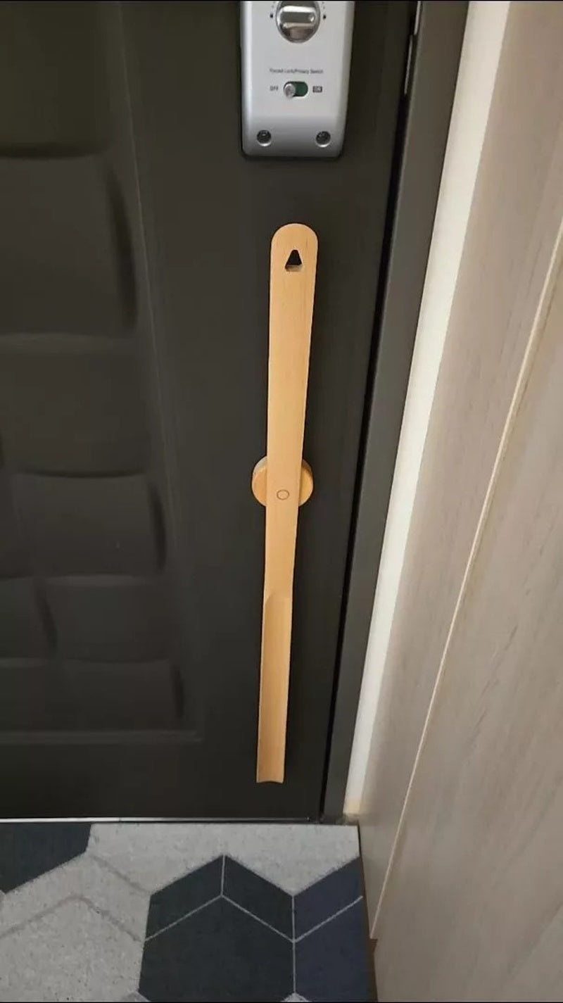 ErgoGrip Extra-Long Shoe Horn With Heel Shaper, Magnetic Wall Mount, Hanging Hole, Decorative Design