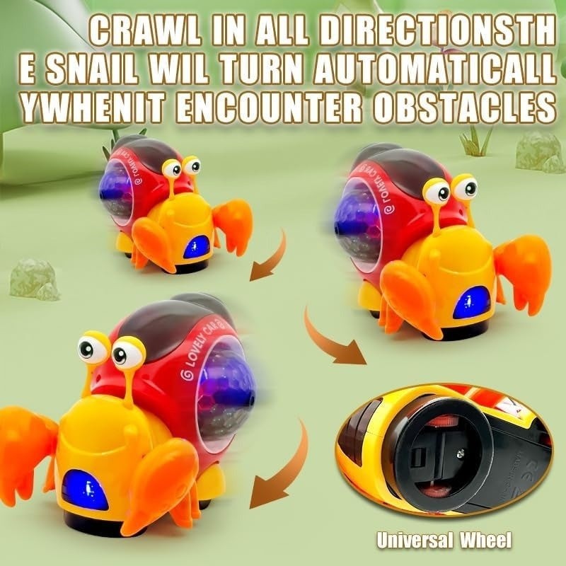 Escape Crawling Crab with Obstacles Sensors, Led Lights, Music, Safe for Ages 3+