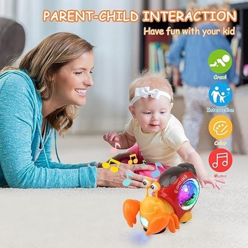 Escape Crawling Crab with Obstacles Sensors, Led Lights, Music, Safe for Ages 3+