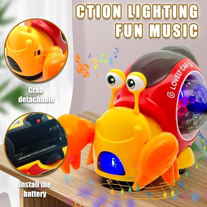 Escape Crawling Crab with Obstacles Sensors, Led Lights, Music, Safe for Ages 3+