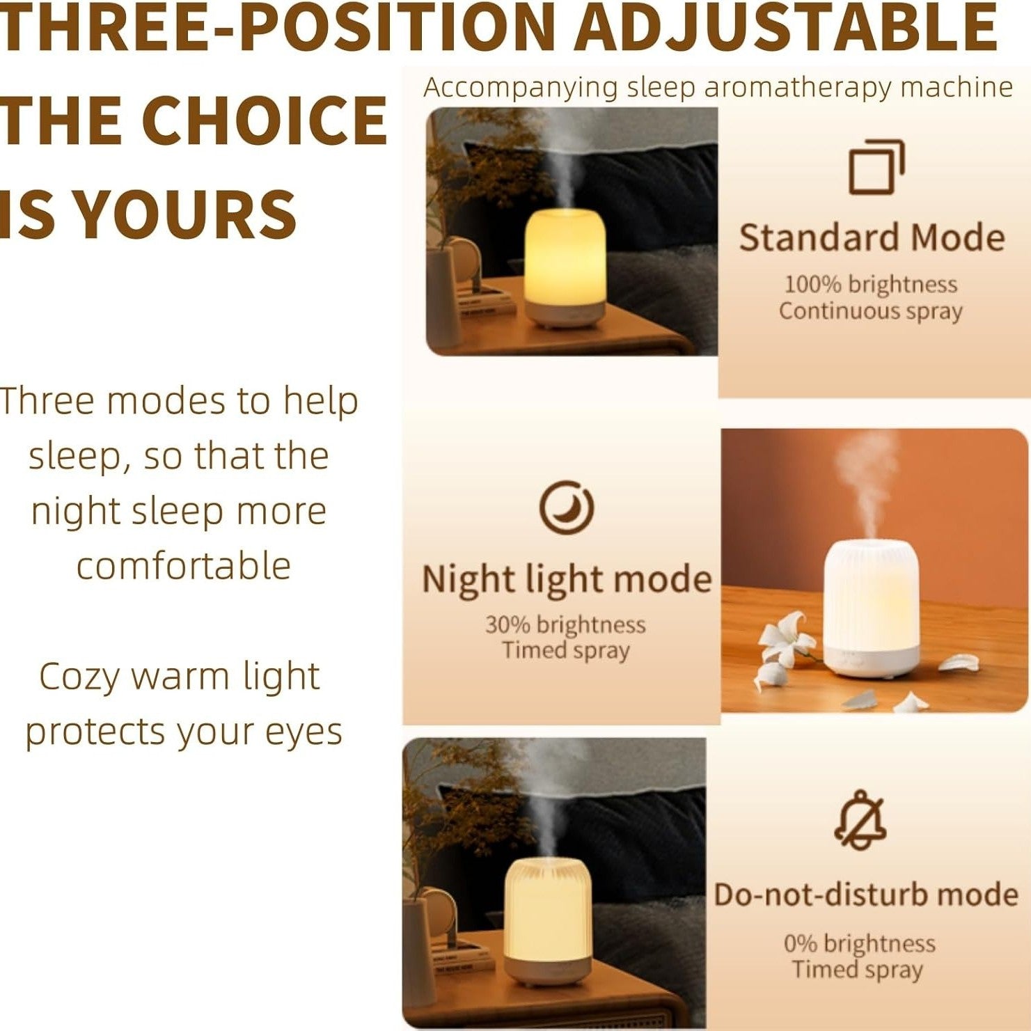 Essential Oil Diffuser and Humidifier with Aromatherapy Function, Night Light Featuring 3 Brightness Levels