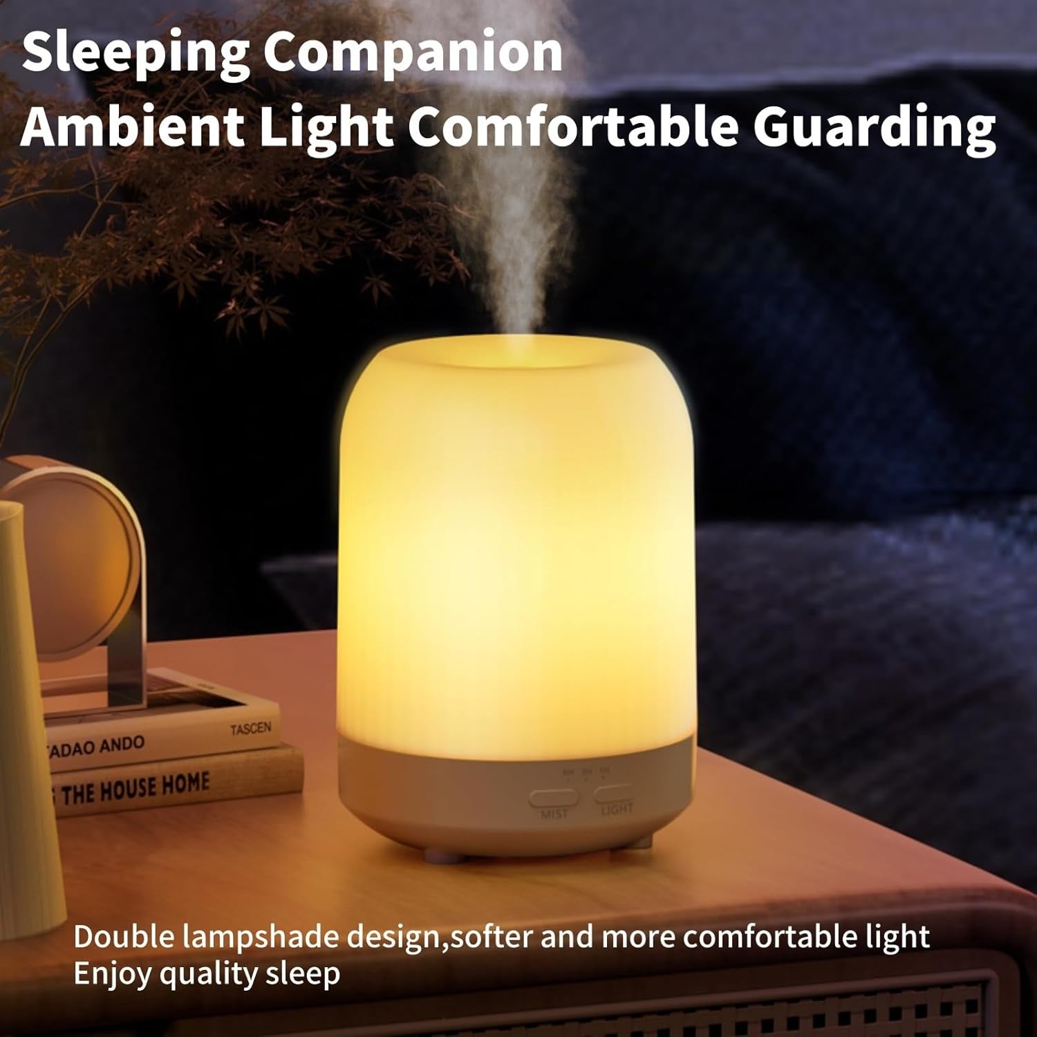 Essential Oil Diffuser and Humidifier with Aromatherapy Function, Night Light Featuring 3 Brightness Levels
