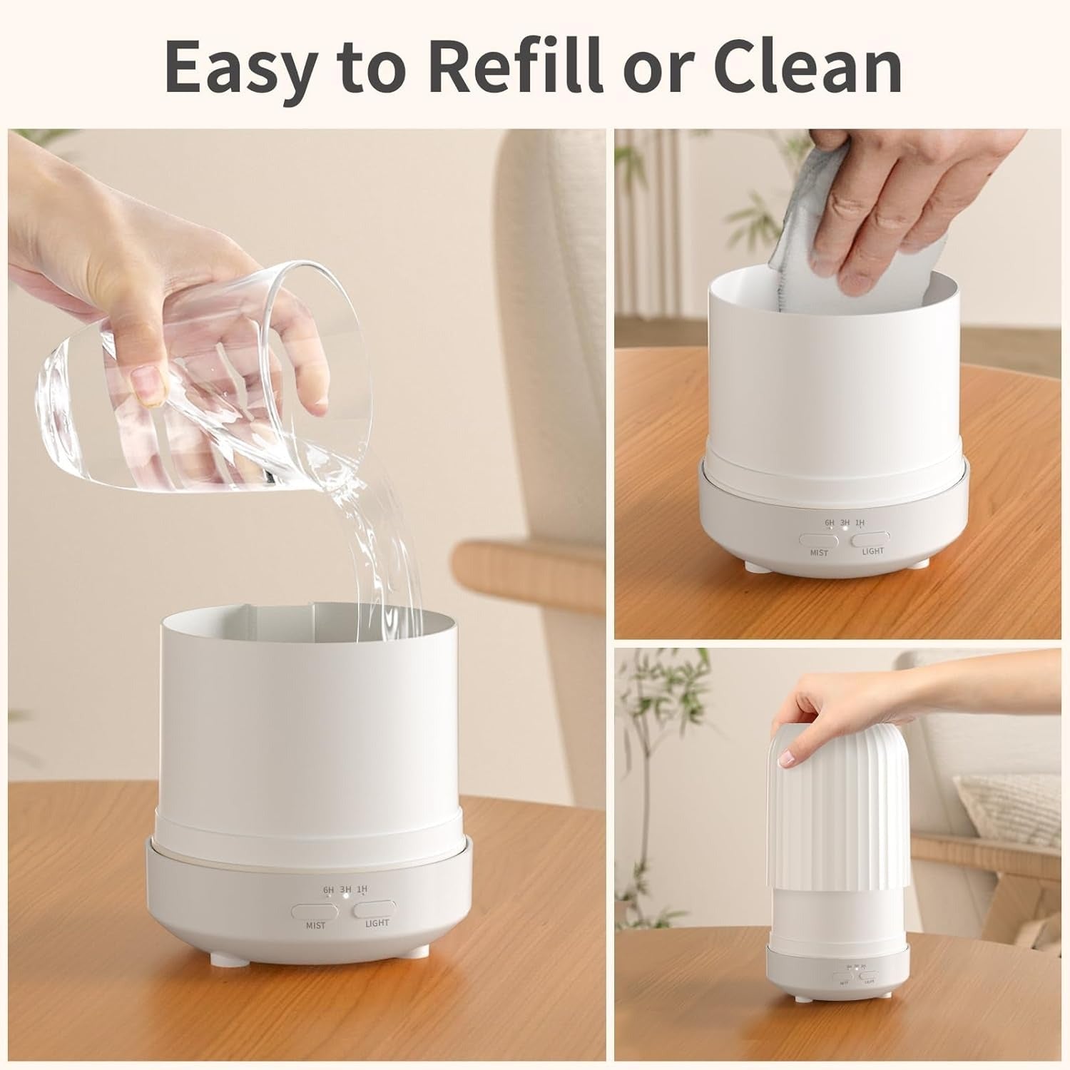 Essential Oil Diffuser and Humidifier with Aromatherapy Function, Night Light Featuring 3 Brightness Levels