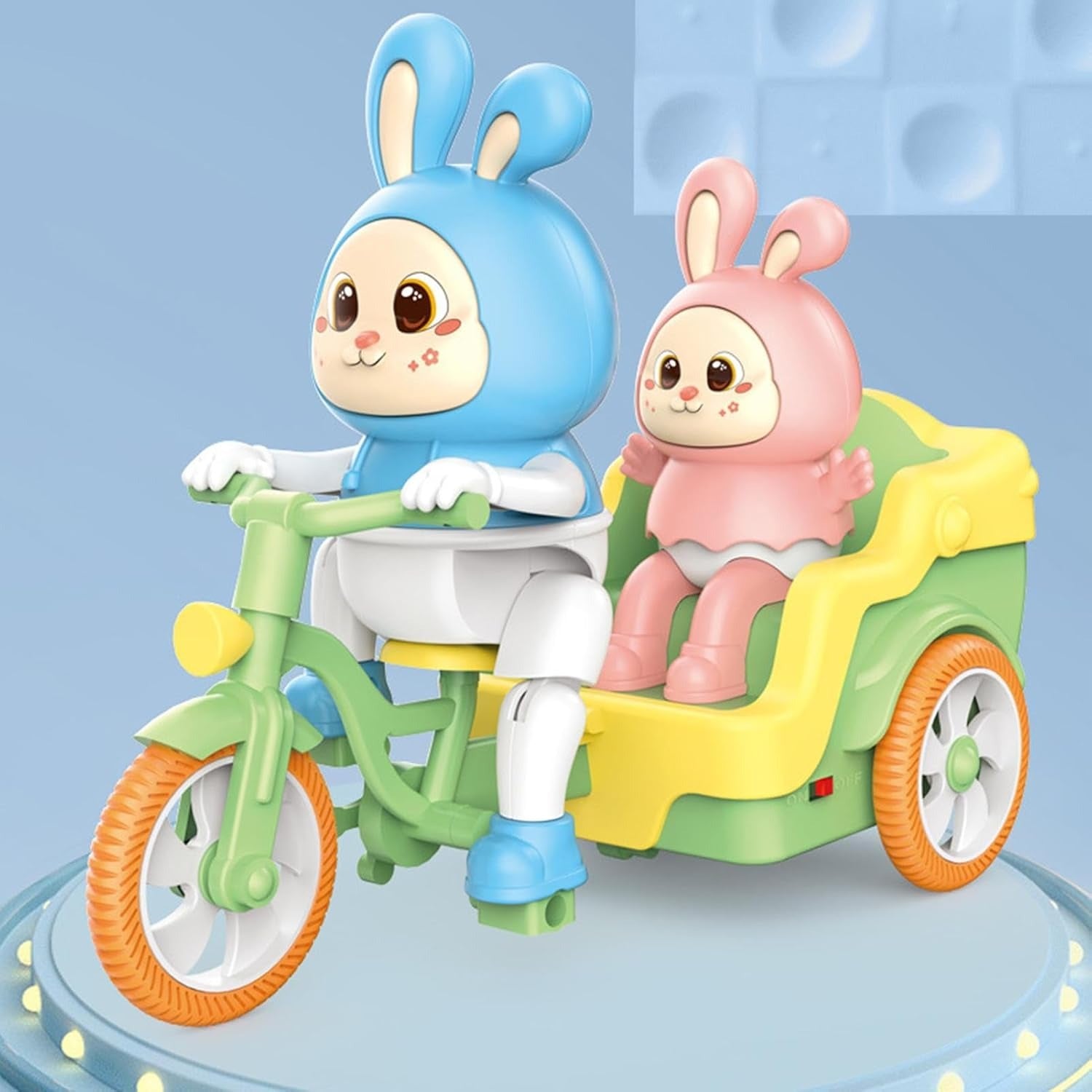 Exciting Electric Tricycle with Music and Lights, Cute Cartoon Rabbit Design, Safe for Ages 1+