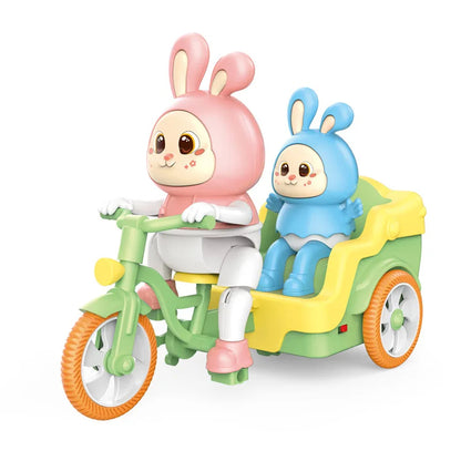 Exciting Electric Tricycle with Music and Lights, Cute Cartoon Rabbit Design, Safe for Ages 1+