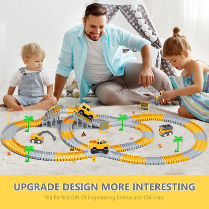 Expandable Raceway Playset for Creative Kids – Flexible Track System with DIY Bridge, Safe for Ages 3+