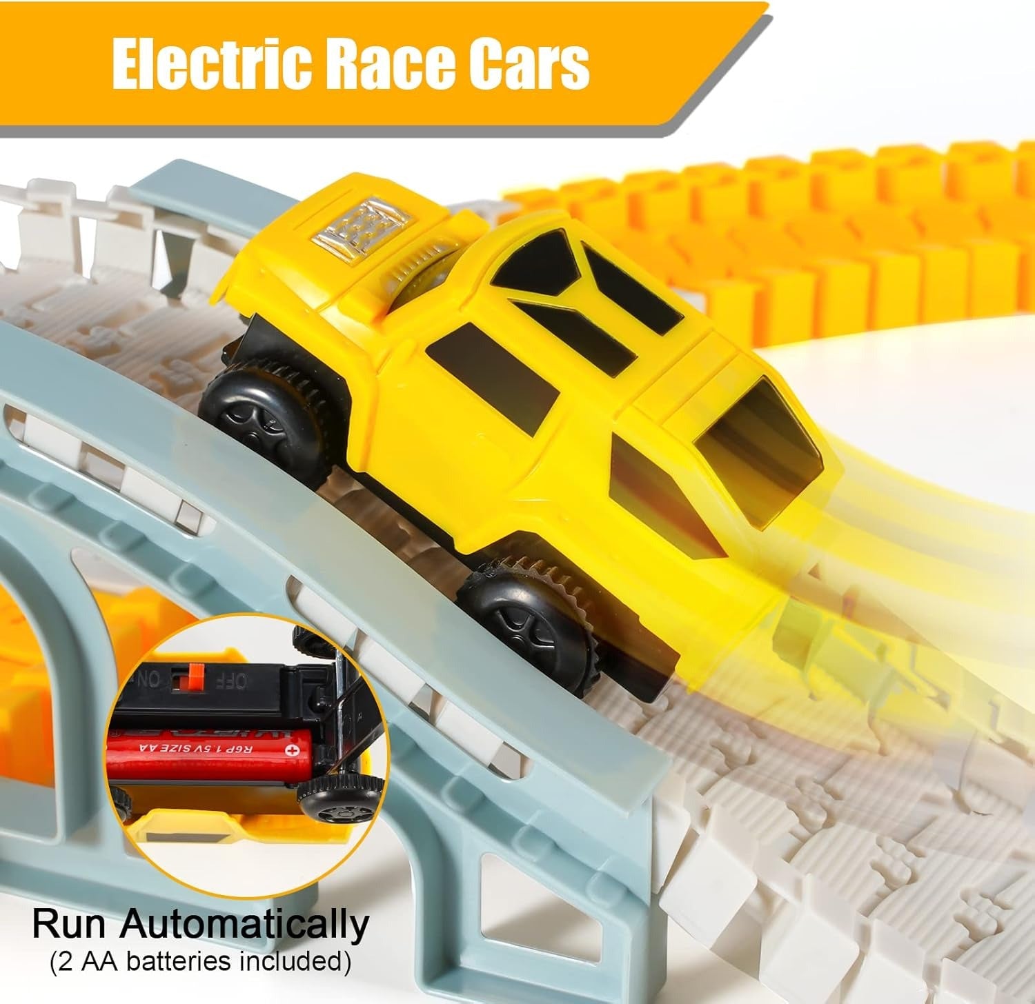 Expandable Raceway Playset for Creative Kids – Flexible Track System with DIY Bridge, Safe for Ages 3+