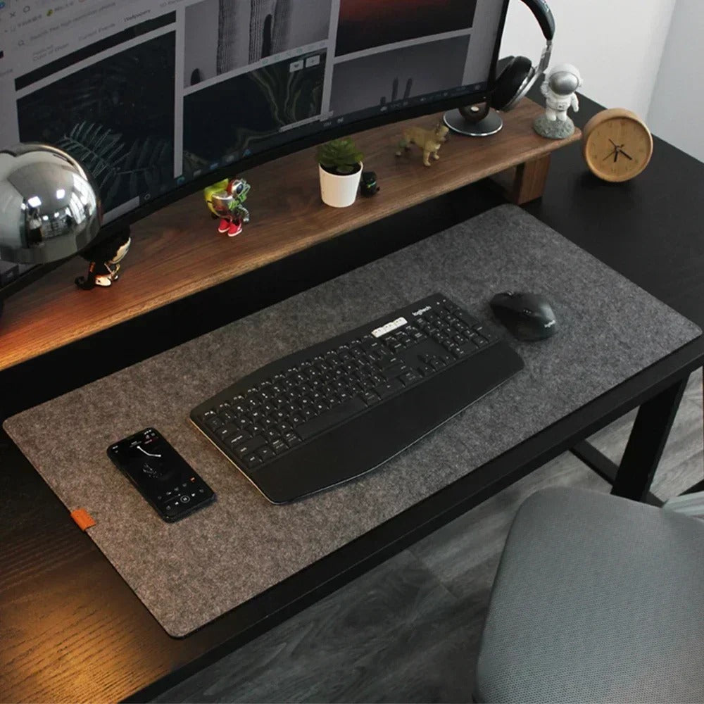 Extra Large Felt Desk Mat – Pad Protector for Office Keyboard & Mouse with Non-Slip Base, Slim Easy-to-Use Design