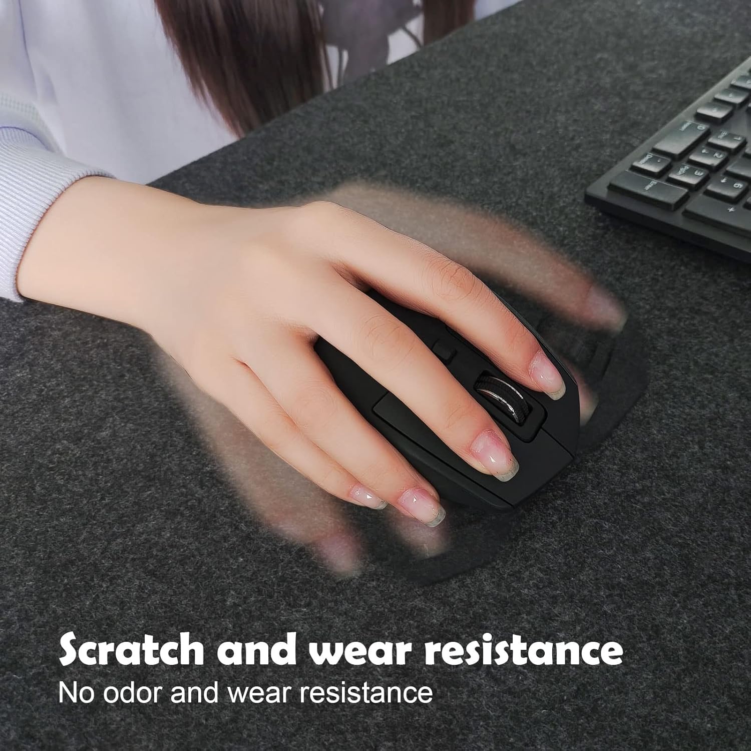 Extra Large Felt Desk Mat – Pad Protector for Office Keyboard & Mouse with Non-Slip Base, Slim Easy-to-Use Design