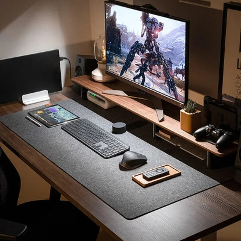 Extra Large Felt Desk Mat – Pad Protector for Office Keyboard & Mouse with Non-Slip Base, Slim Easy-to-Use Design